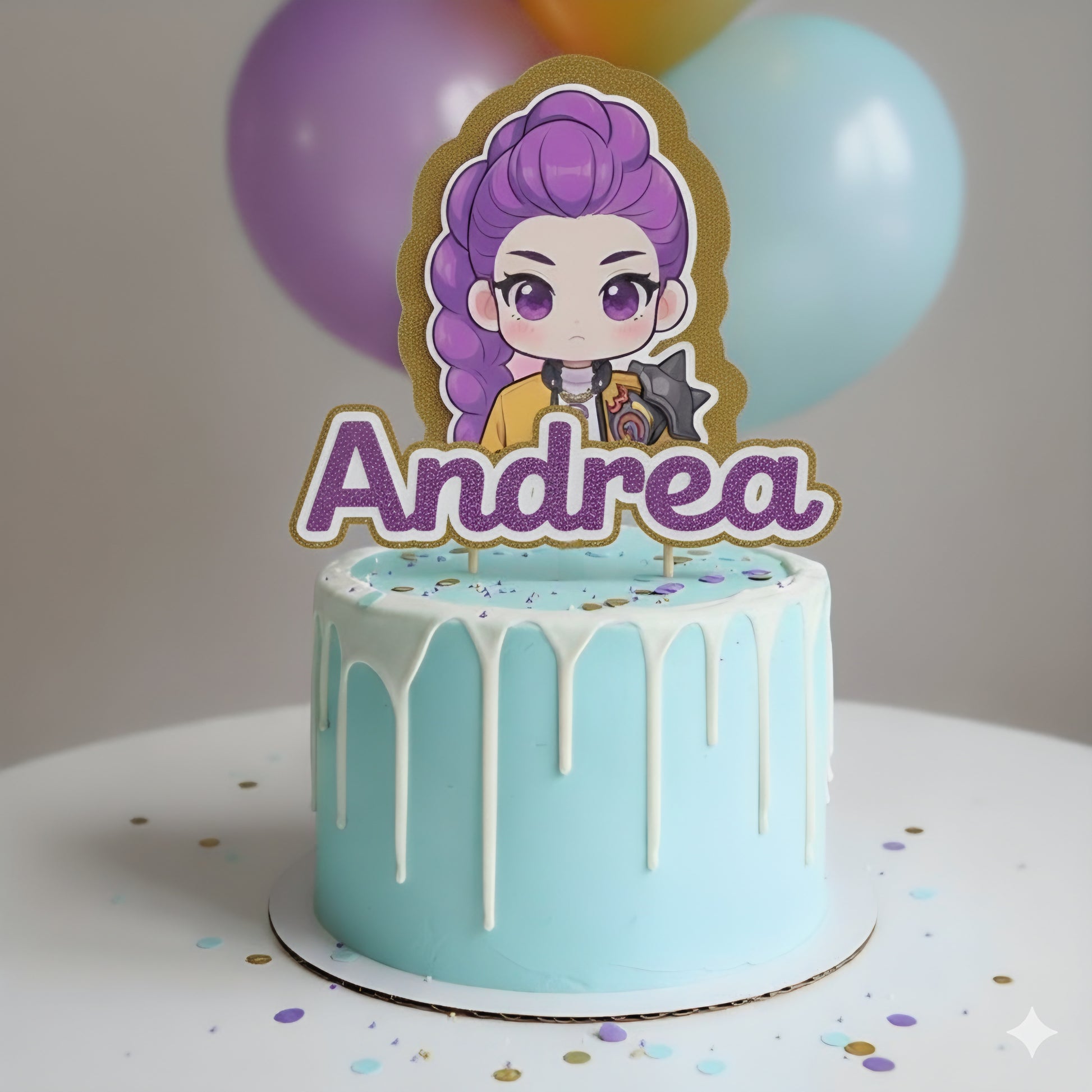 kpop demon hunters cake topper Custom name Rumi K Pop Demon Hunters birthday cake topper