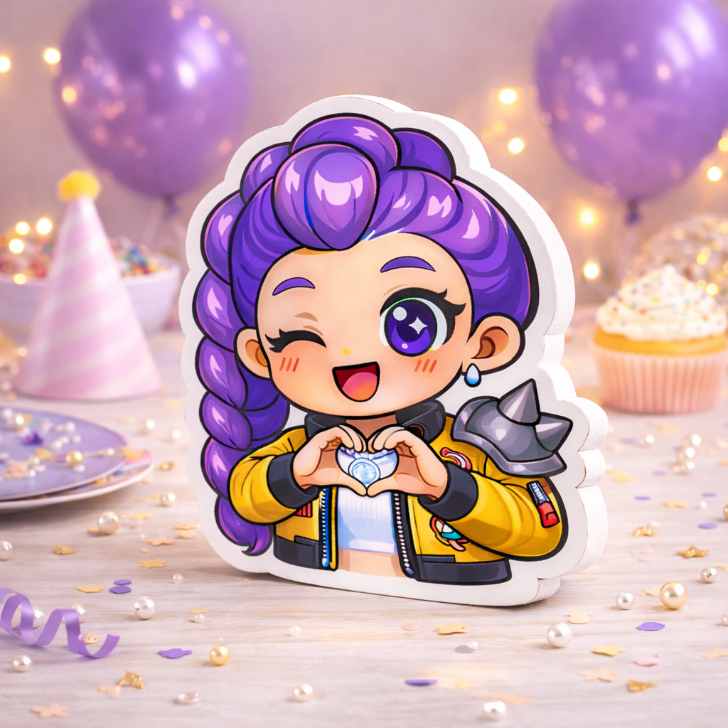 kpop demon hunters centerpiece Rumi from K-Pop Demon Hunters character cutout decoration for birthday party table centerpiece