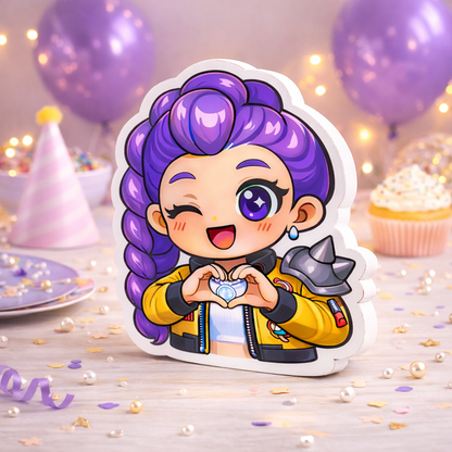 kpop demon hunters centerpiece Rumi from K-Pop Demon Hunters character cutout decoration for birthday party table centerpiece