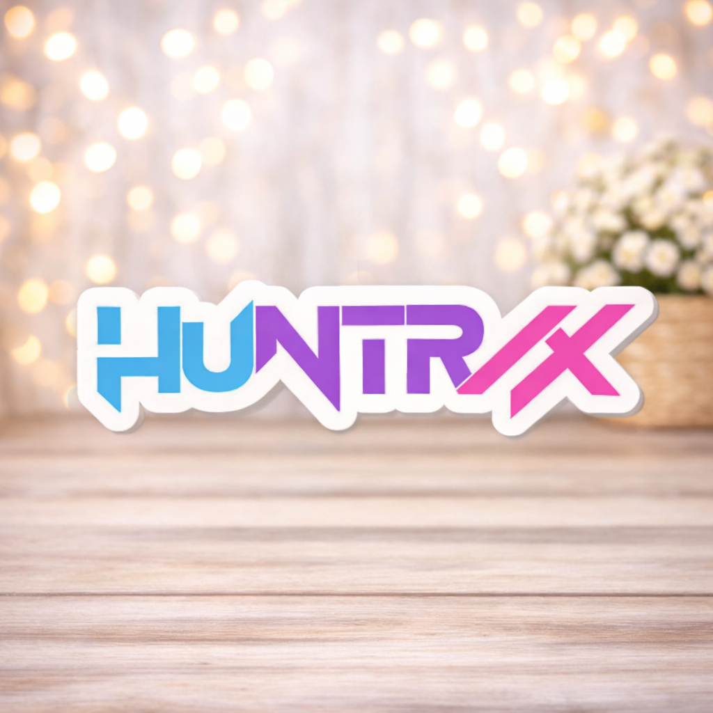 kpop demon hunters centerpieces simple Huntrix K Pop Demon Hunters logo centerpiece birthday party decoration