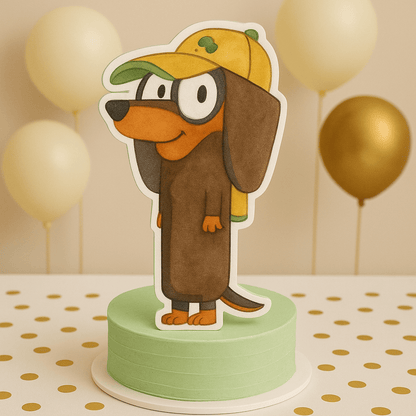 Snickers Bluey party centerpiece cutout for birthday table
