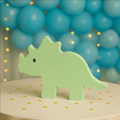 Three Rex dinosaur birthday centerpiece decoration
