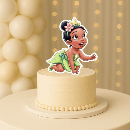 Baby Princess Tiana crawling cake topper for birthday cake decoration and party supplies