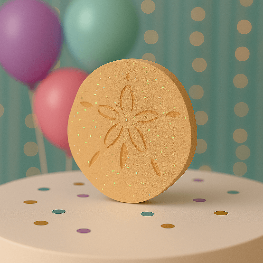 Handmade sand dollar centerpiece for under the sea birthday decoration – foam cutout