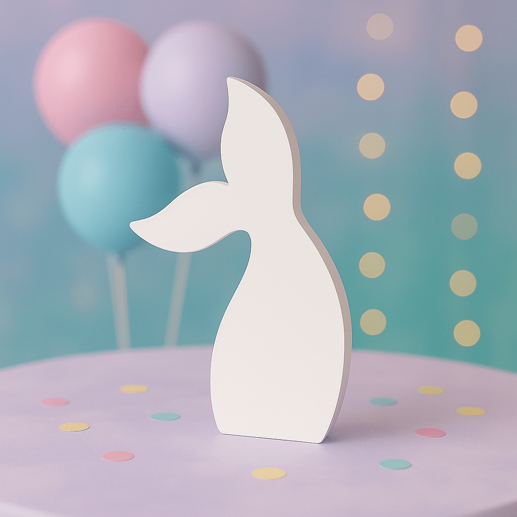 White mermaid tail centerpiece plain foam under the sea party decor