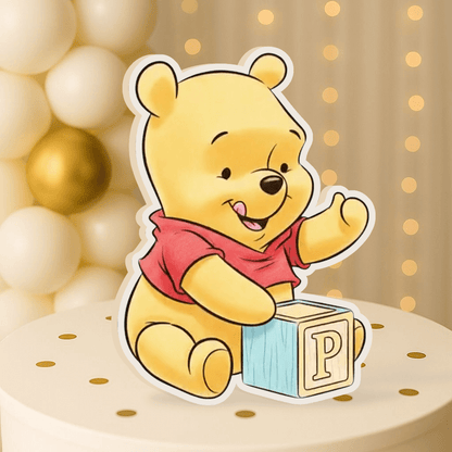 Winnie the Pooh centerpiece baby Pooh with block foam cutout decoration