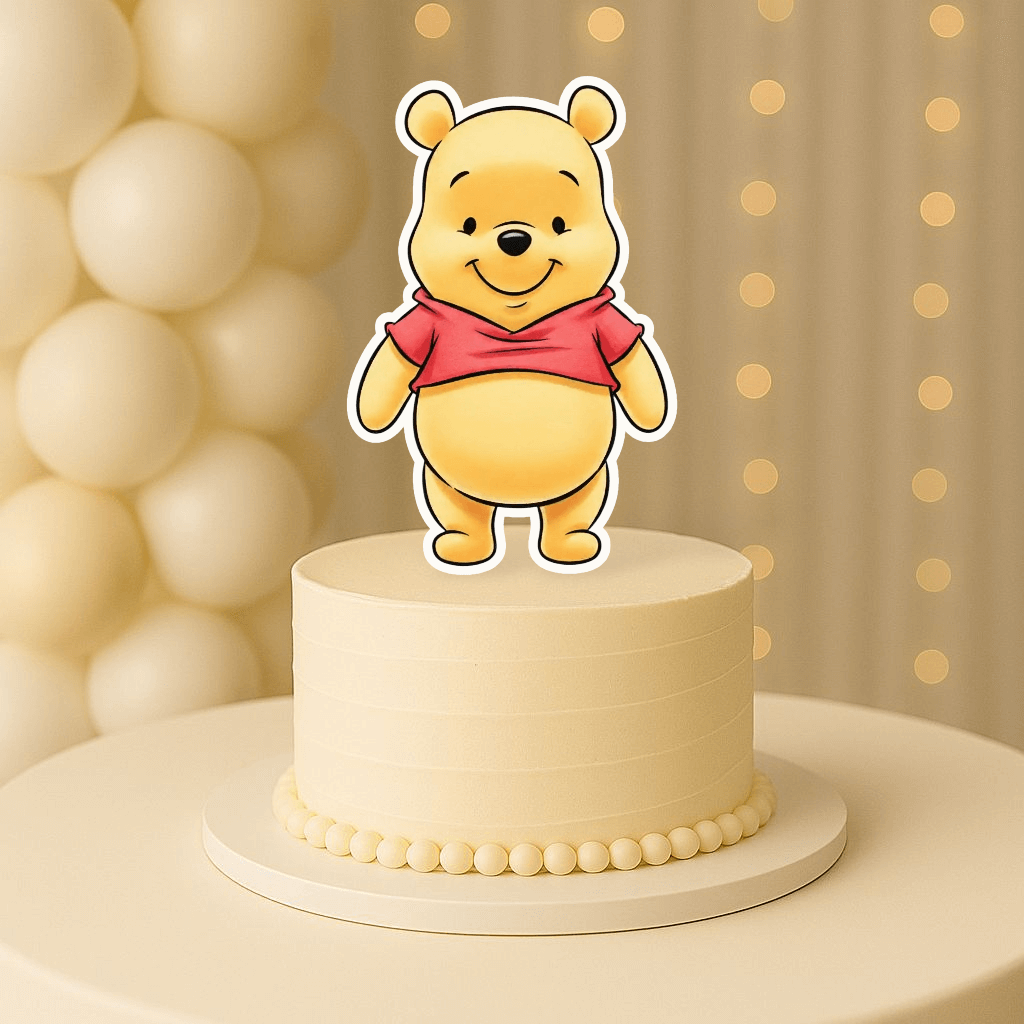 Standing Winnie the Pooh cake topper for birthday party decoration