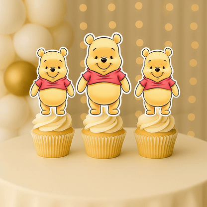 Standing Winnie the Pooh cupcake topper for first birthday party