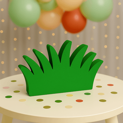 Foam grass centerpiece for woodland and fairy garden birthday decorations