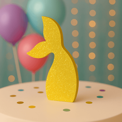 Yellow mermaid tail centerpiece glitter handmade party decoration for birthday table