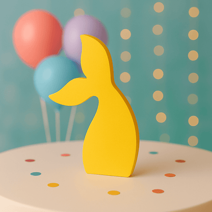 Yellow mermaid tail centerpiece plain foam handmade for kids birthday table