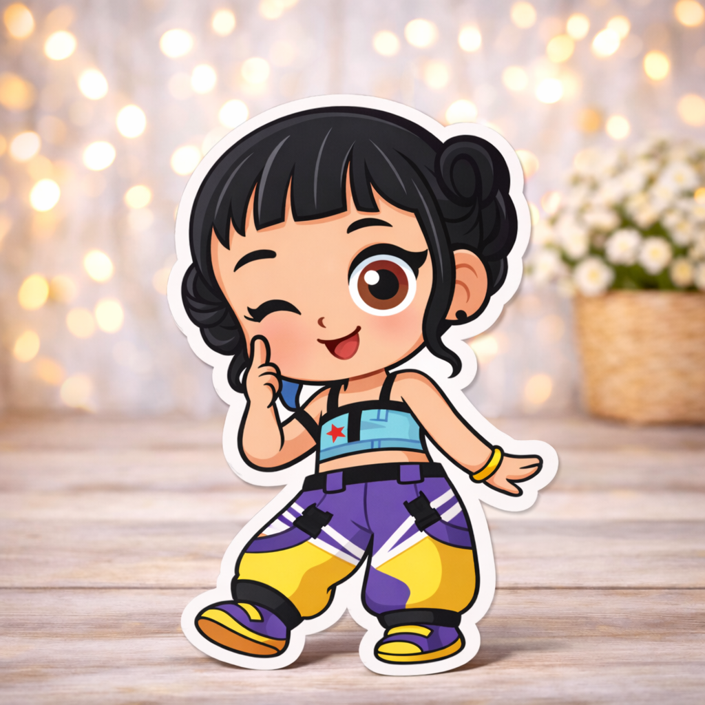 Zoey kpop demon hunters centerpiece Zoey K-Pop Demon Hunters centerpiece birthday party decoration