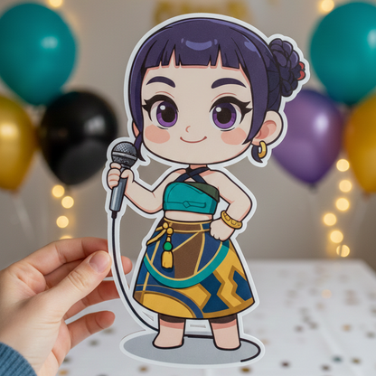 Zoey kpop demon hunters centerpiece Zoey K-Pop Demon Hunters foam cutout decoration for birthday party