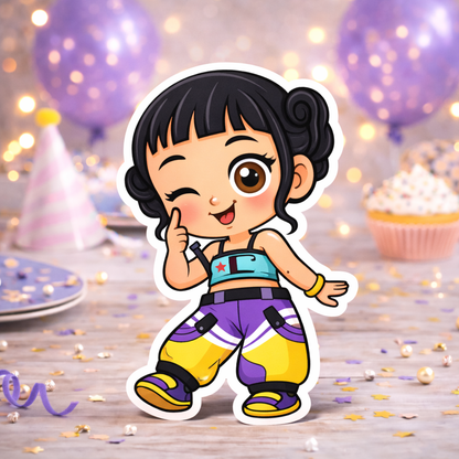 Zoey kpop demon hunters centerpiece Zoey K-Pop Demon Hunters party decorations character cutout